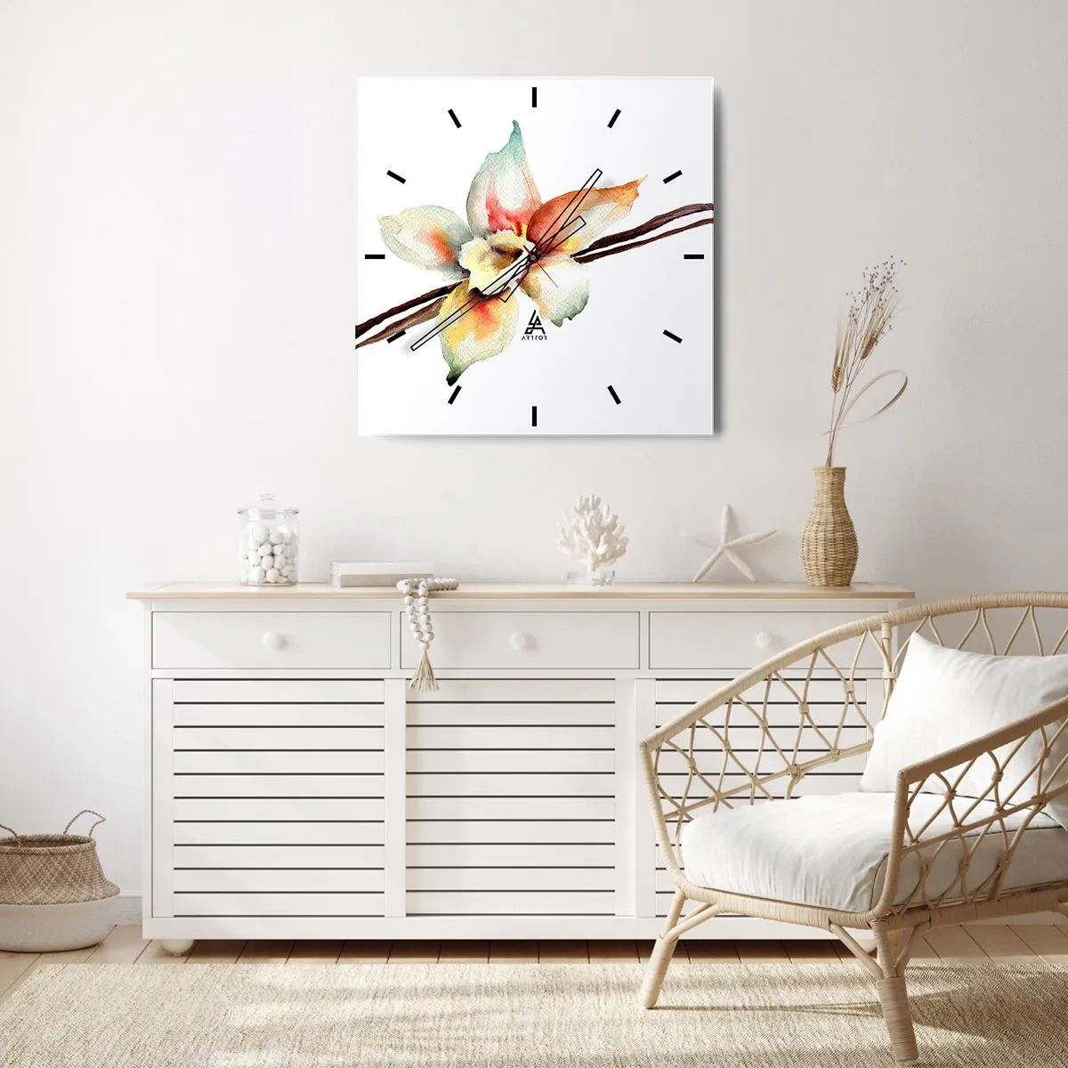Wall clock - Clock on glass - Sweetness Painted - 40x40 cm
