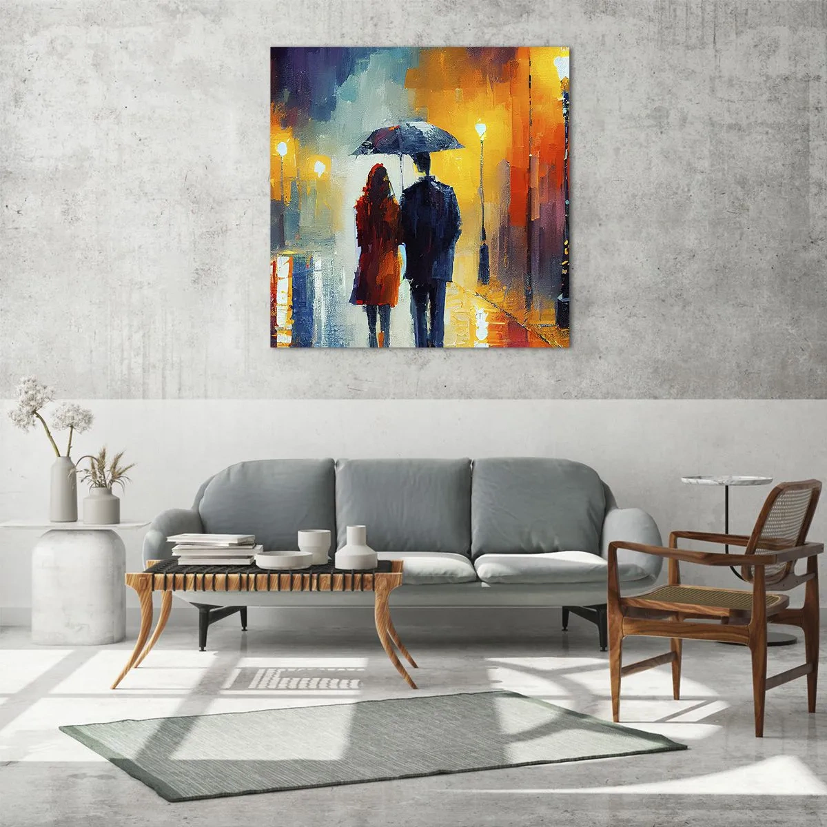 Glass picture - Together - Colourful Night - 70x70 cm