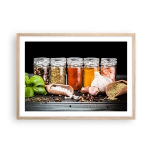 Poster in light oak frame - Spicing Up Life - 70x50 cm