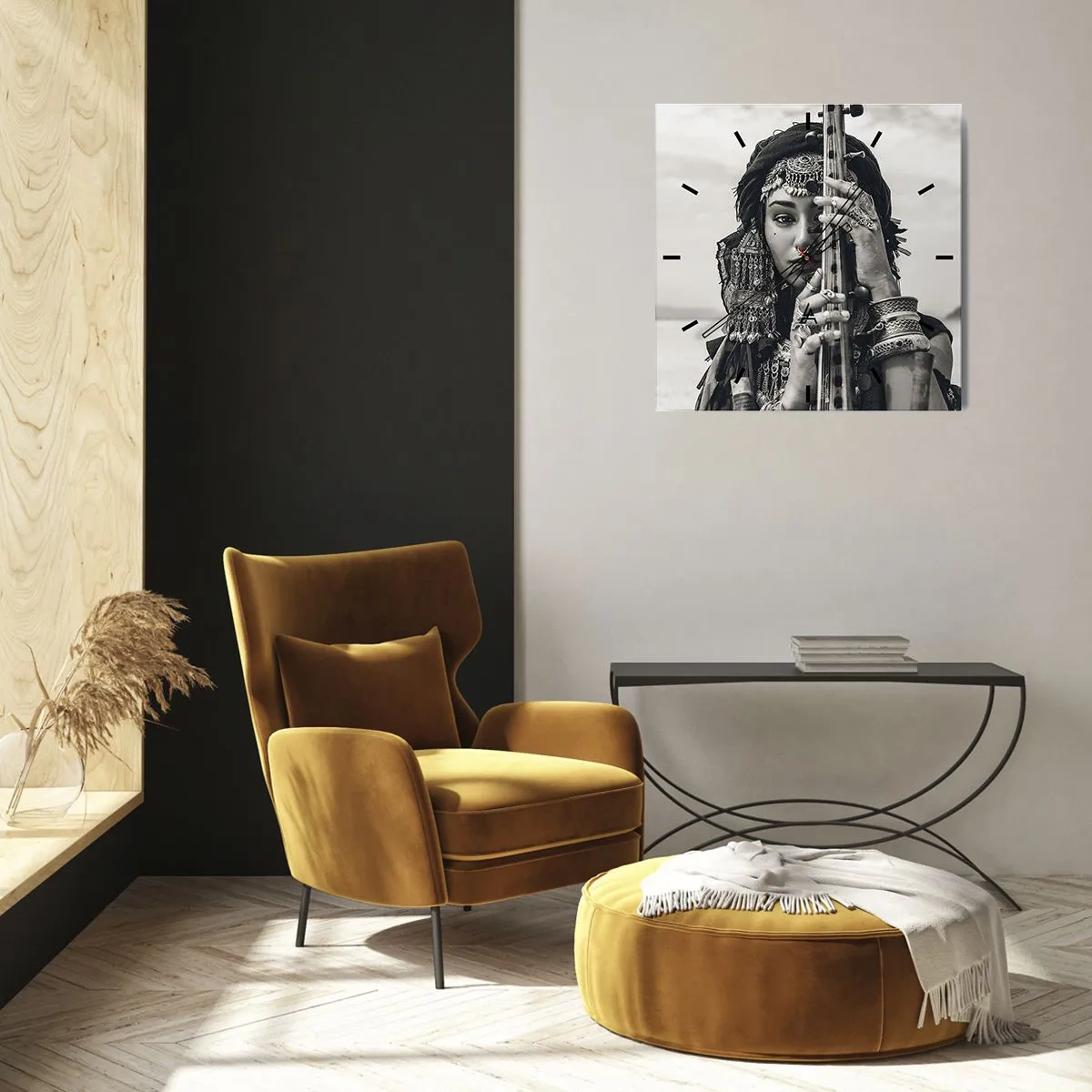 Wall clock - Clock on glass - Only Music of the Orient - 30x30 cm