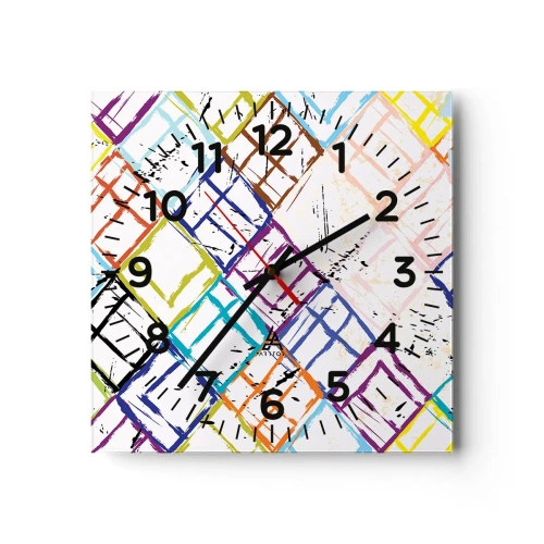 Wall clock - Clock on glass - Cells to Rent - 30x30 cm
