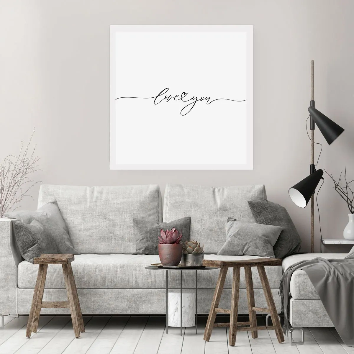 Poster - Black on White - 60x60 cm