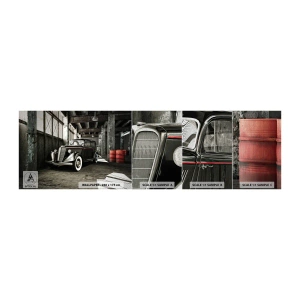 Photo Wallpaper Sample Premium Canvas - Unfading Elegance of the 30-ies - Automotive, Retro car, Factory Warehouse - 100x30 cm