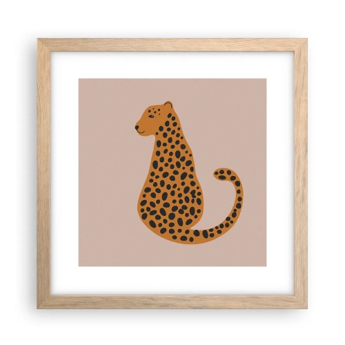 Poster in light oak frame - Leopard Print Is Fashionable - 30x30 cm