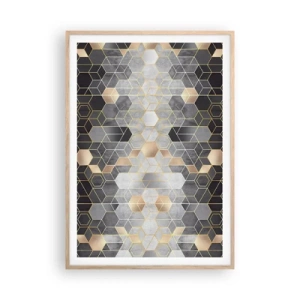 Poster in light oak frame - Diamond Composition - 70x100 cm