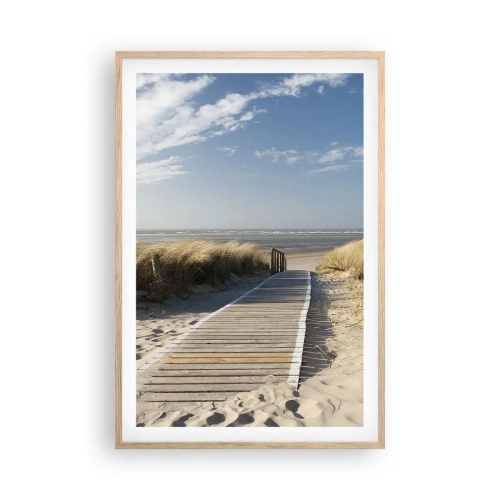 Poster in light oak frame - Behind a Dune, in the Hum of Trees - 61x91 cm