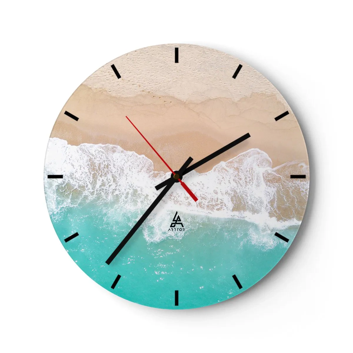 Wall clock - Clock on glass - Touch Full of Caress - 40x40 cm