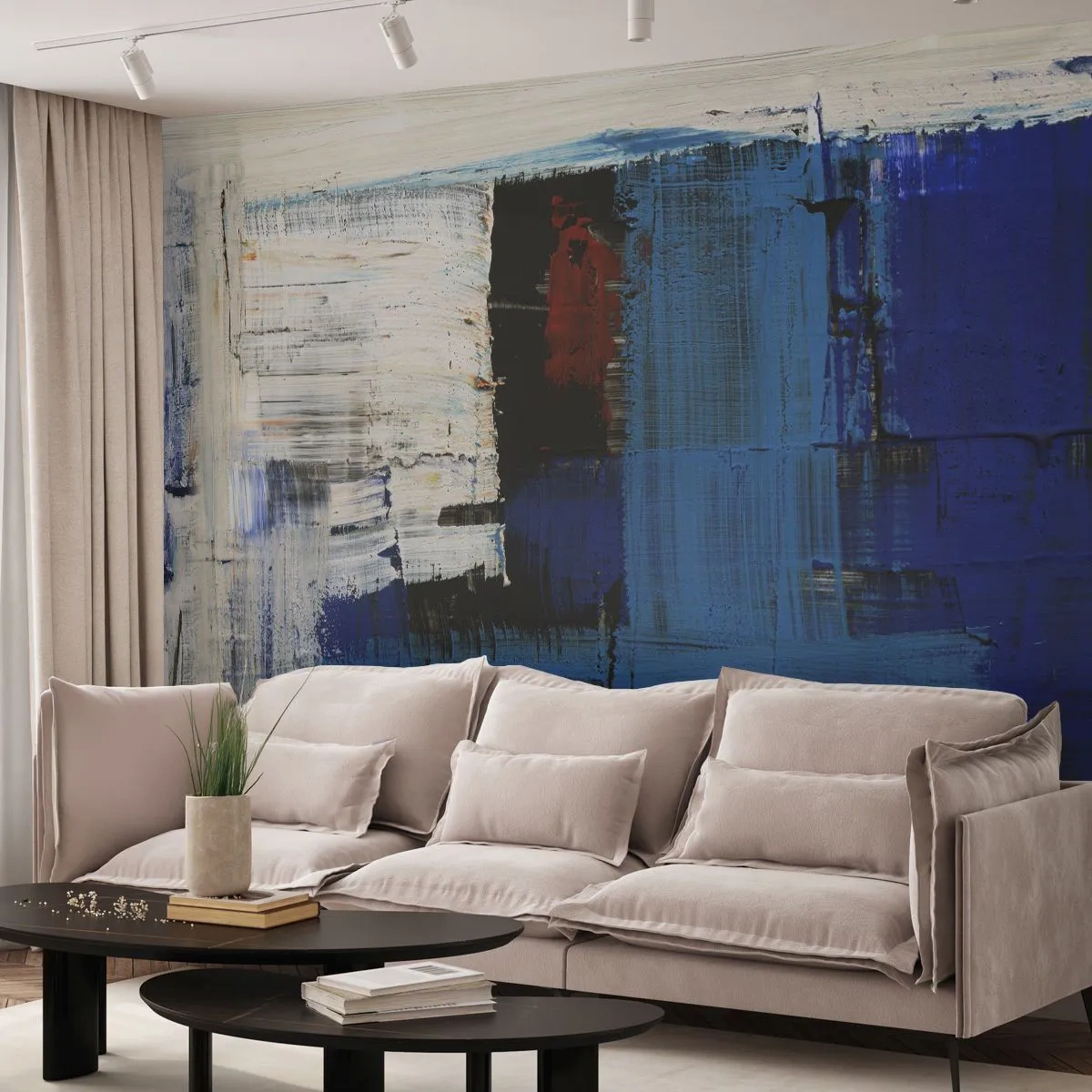 Photo Wallpaper Premium Sand - The Secret of Blue - Abstraction, Piece, Modernity - 150x105 cm