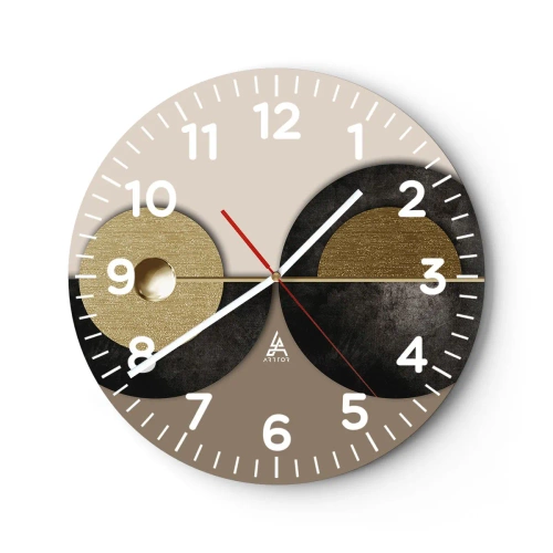 Wall clock - Clock on glass - Variations on Wheel - 40x40 cm