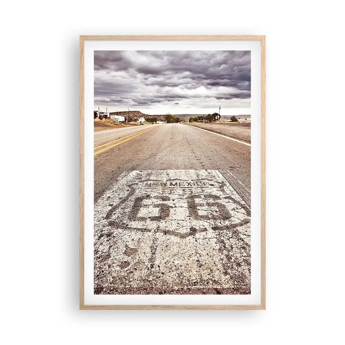 Poster in light oak frame - Mother Road - American Legend - 61x91 cm
