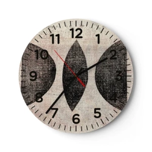 Wall clock - Clock on glass - Ethnic Abstraction - 30x30 cm