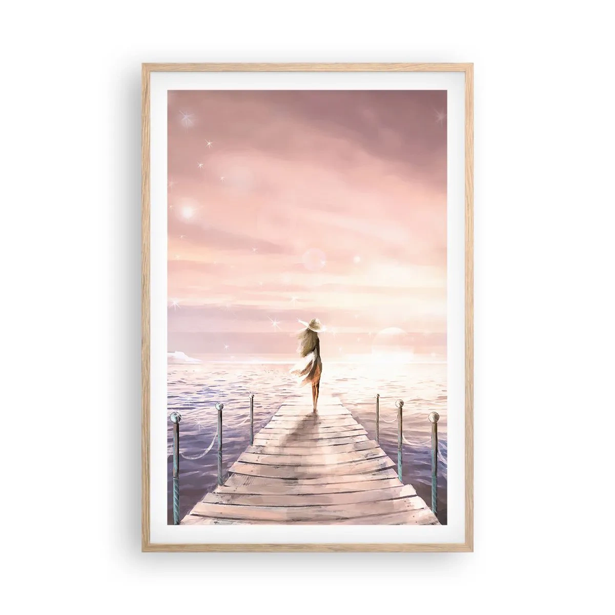 Poster in light oak frame - In a Dream World - 61x91 cm