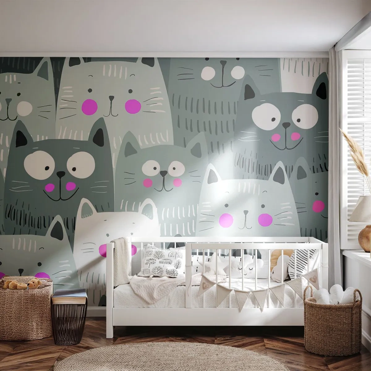 Custom Self-Adhesive Wallpaper Deluxe Sticker - Cat's World - For children, Cat, Animals