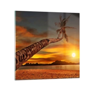 Glass picture - Exotic Holiday, Caribbean Adventure - 50x50 cm