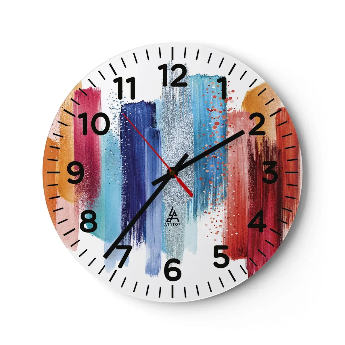 Wall clock - Clock on glass - Up and Down - 30x30 cm
