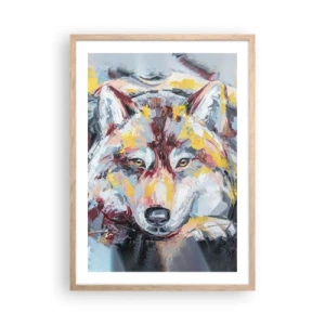 Poster in light oak frame - Wolf Eyes - 50x70 cm