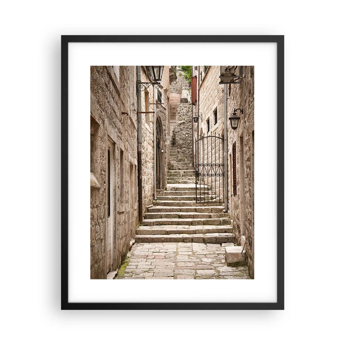 Poster in black frame - Magical Old Alley - 40x50 cm