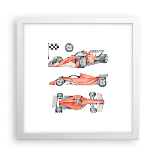 Poster in white frmae - Race for the Dreams - 30x30 cm