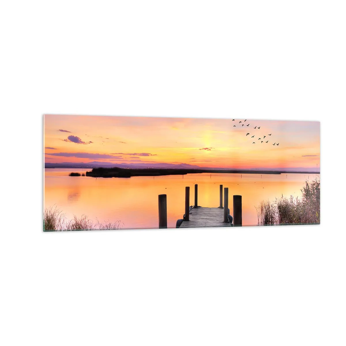 Glass picture - Violet Quiet Dawn - 140x50 cm