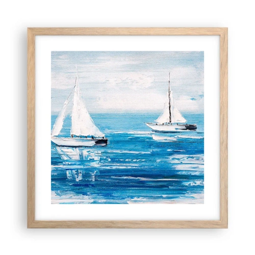 Poster in light oak frame - With a Friend by the Side - 40x40 cm