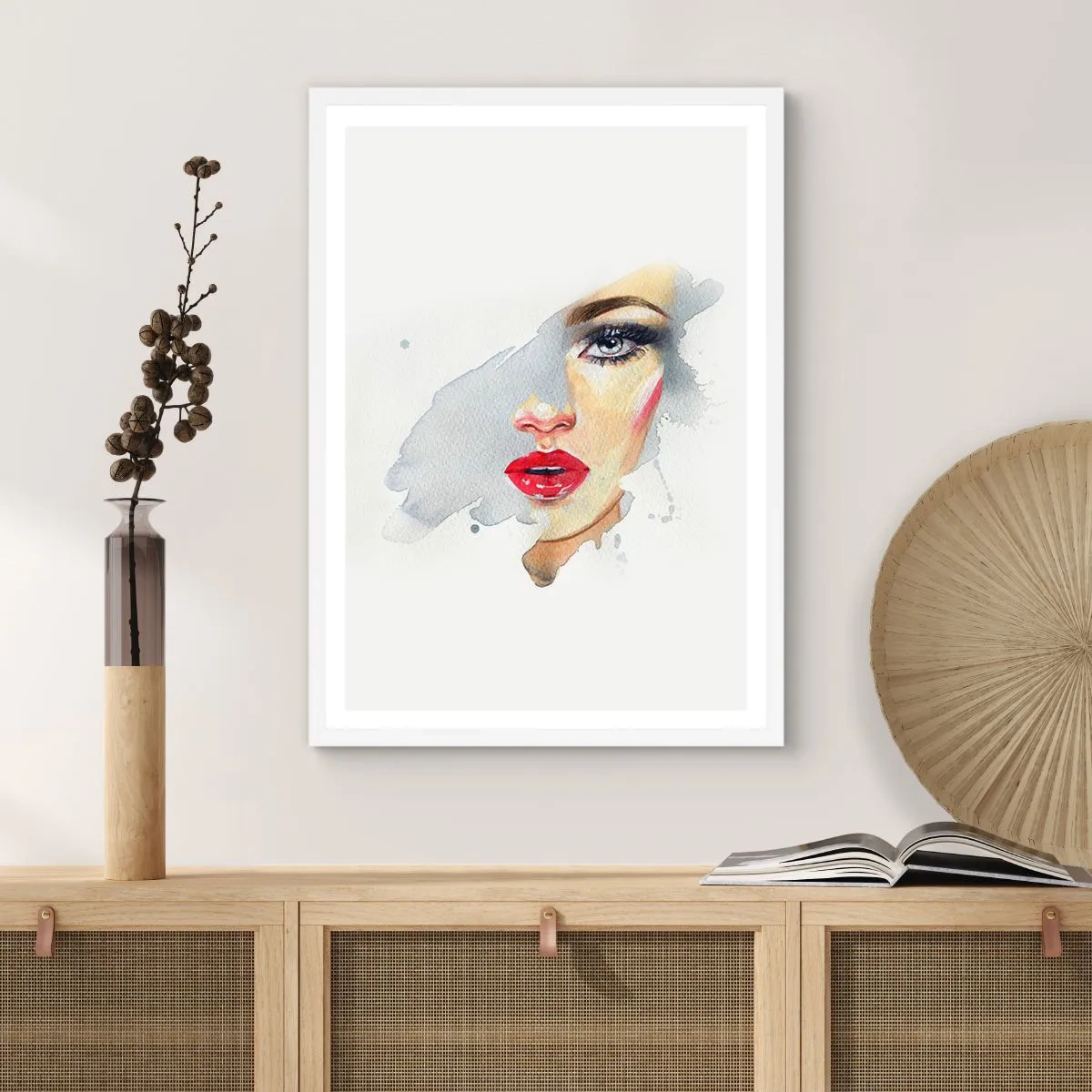 Poster in white frmae - Reflection in a Waterdrop - 70x100 cm