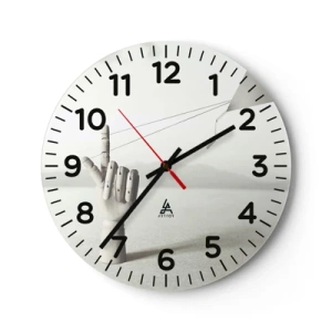 Wall clock - Clock on glass - Test of Strengths - 40x40 cm