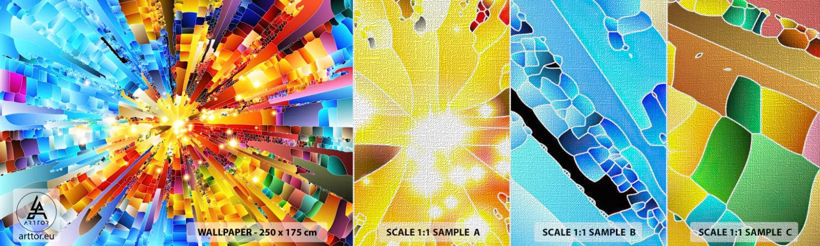 Photo Wallpaper Sample Premium Canvas - In Medias Res - Abstraction, Piece, 3D - 100x30 cm