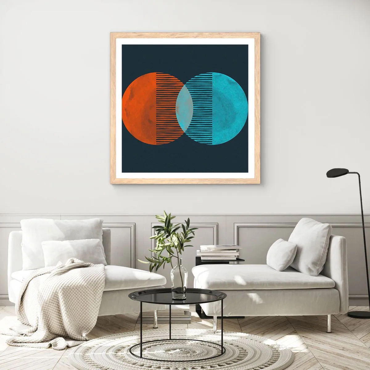 Poster in light oak frame - Astronomical Fantasy - 60x60 cm