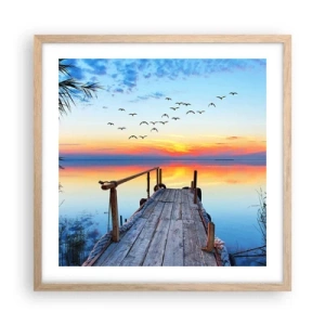 Poster in light oak frame - Time to Come Back… - 50x50 cm