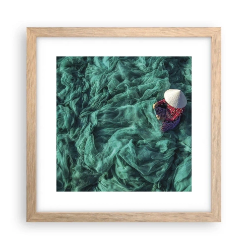 Poster in light oak frame - In the Sea of Nets - 30x30 cm