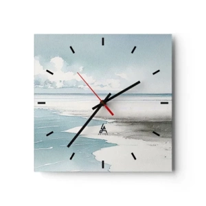 Wall clock - Clock on glass - Gentle Tide - 40x40 cm