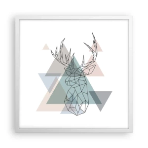 Poster in white frmae - In a Geometrical Forest - 50x50 cm