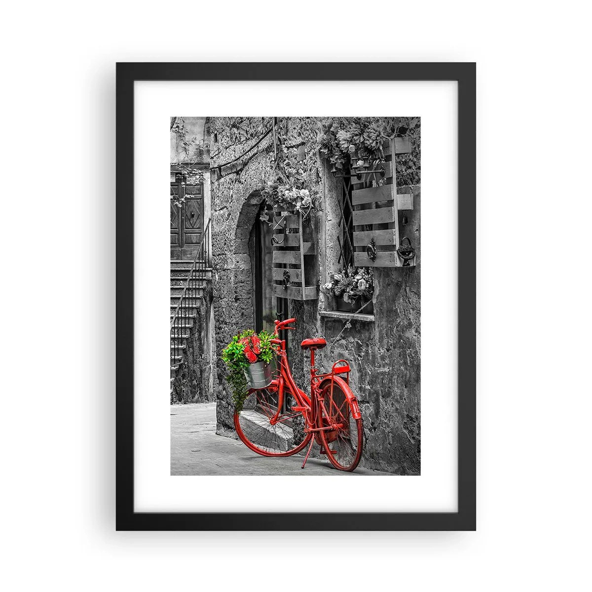 Poster in black frame - Tuscan Alley - 30x40 cm