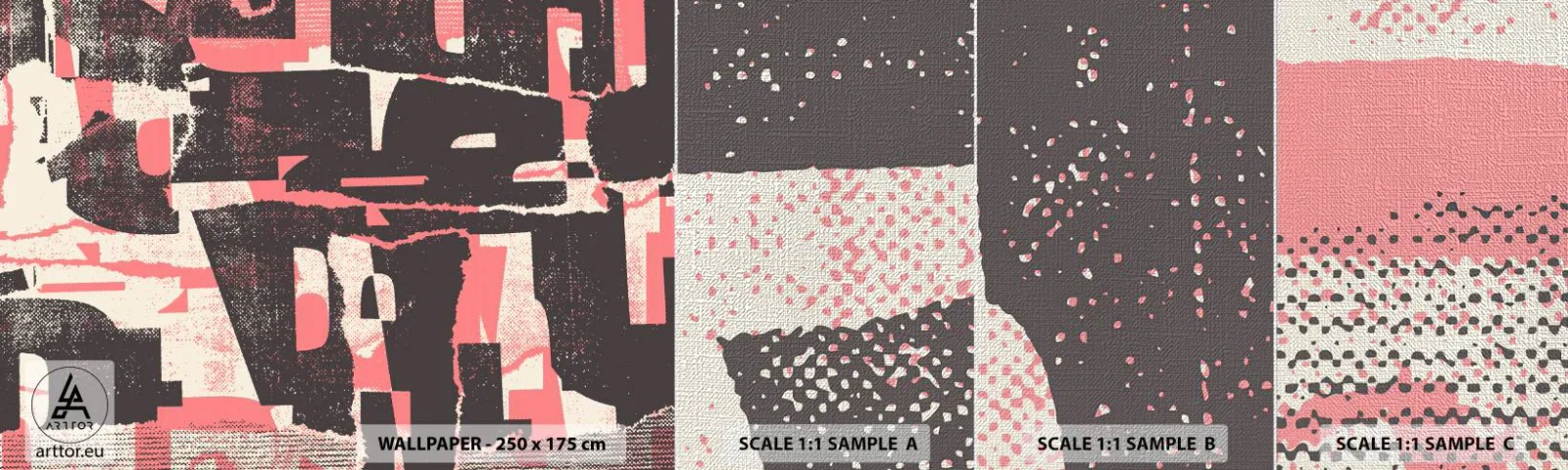 Photo Wallpaper Sample Premium Canvas - All that Chaos - Collage, Aged, Piece - 100x30 cm