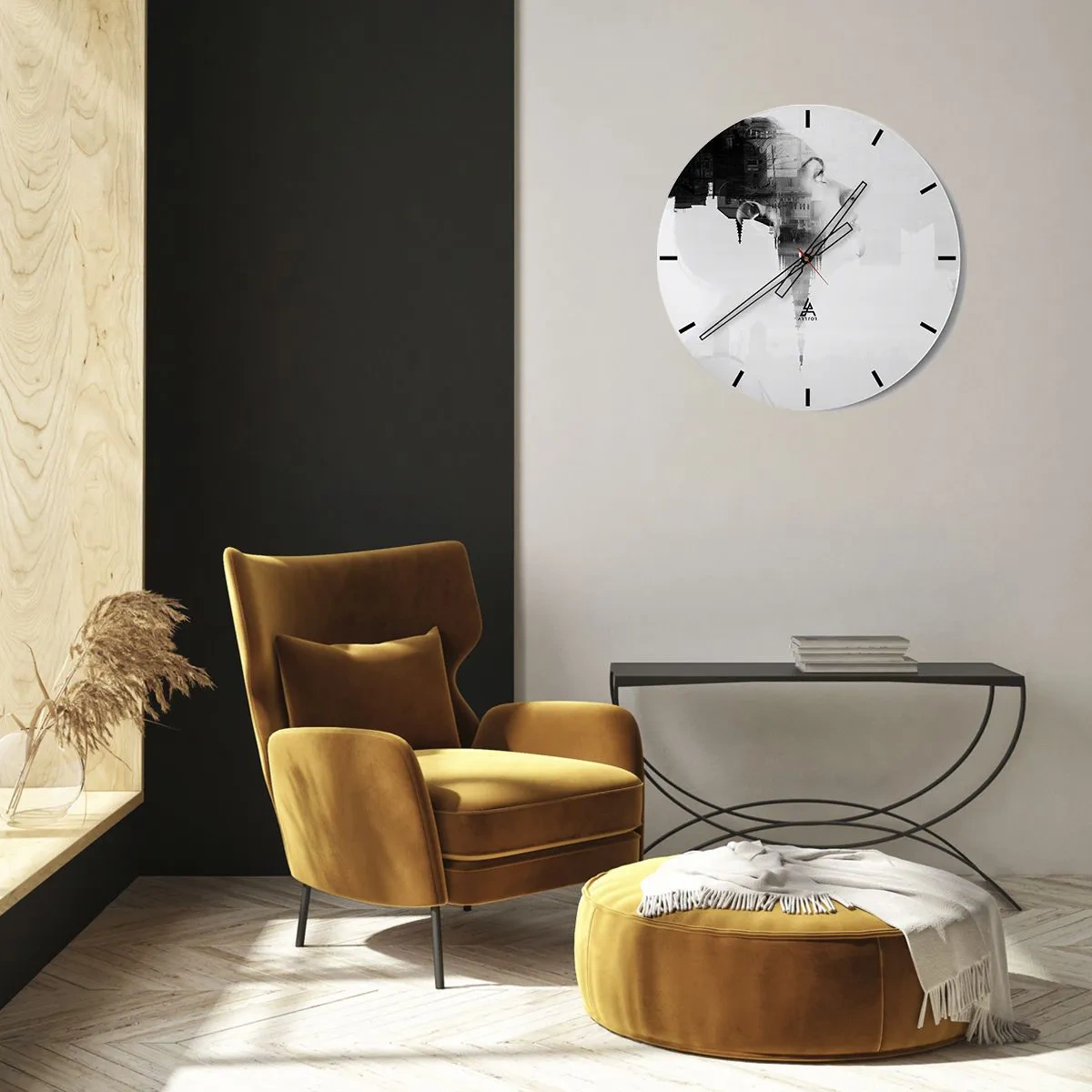 Wall clock - Clock on glass - On Both Sides of a Glass - 30x30 cm