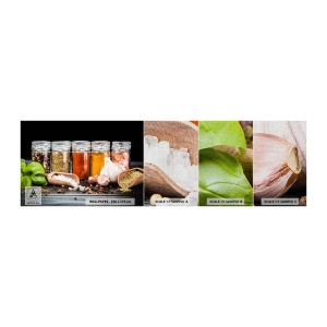 Photo Wallpaper Sample Premium Canvas - Spicing Up Life - Gastronomy, Dried Herbs, Spices - 100x30 cm