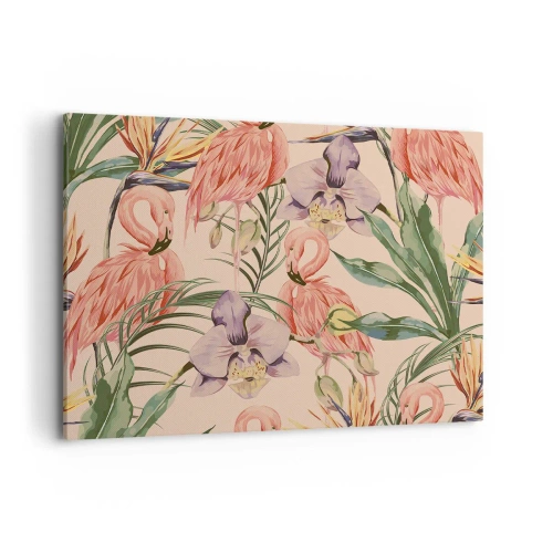 Canvas picture - Pink Ballet among Flowers - 100x70 cm