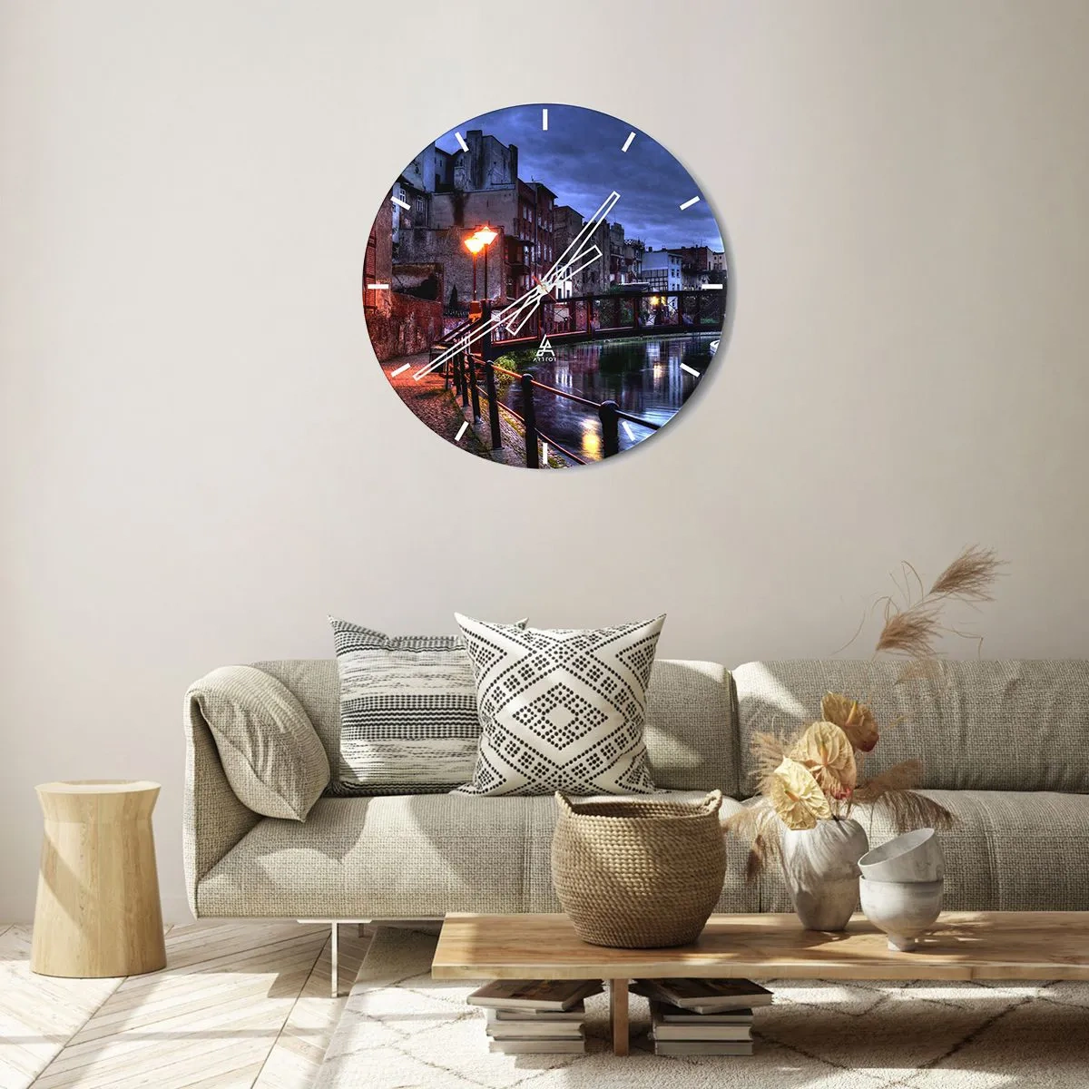 Wall clock - Clock on glass - Bydgoszcz You Did Not Know - 40x40 cm