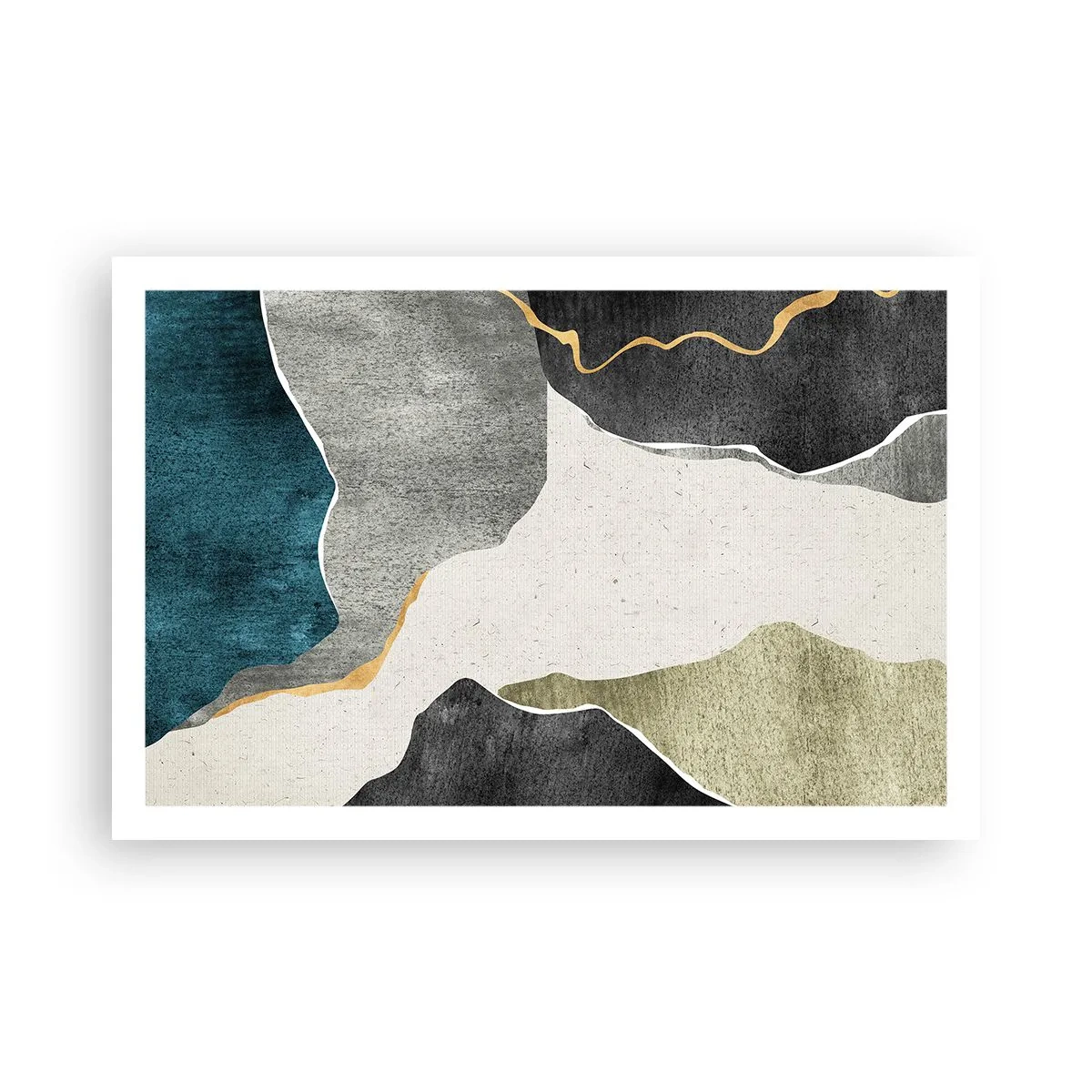 Poster - Mosaic Composition with a Gold Thread - 91x61 cm