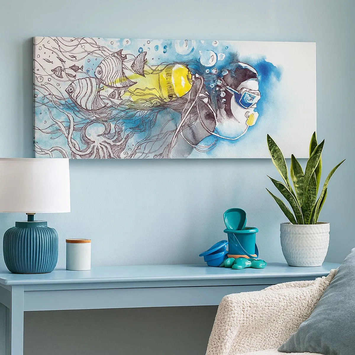 Canvas picture - Big Blue - 100x40 cm