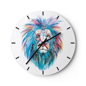 Wall clock - Clock on glass - Electrifying Aura - 40x40 cm