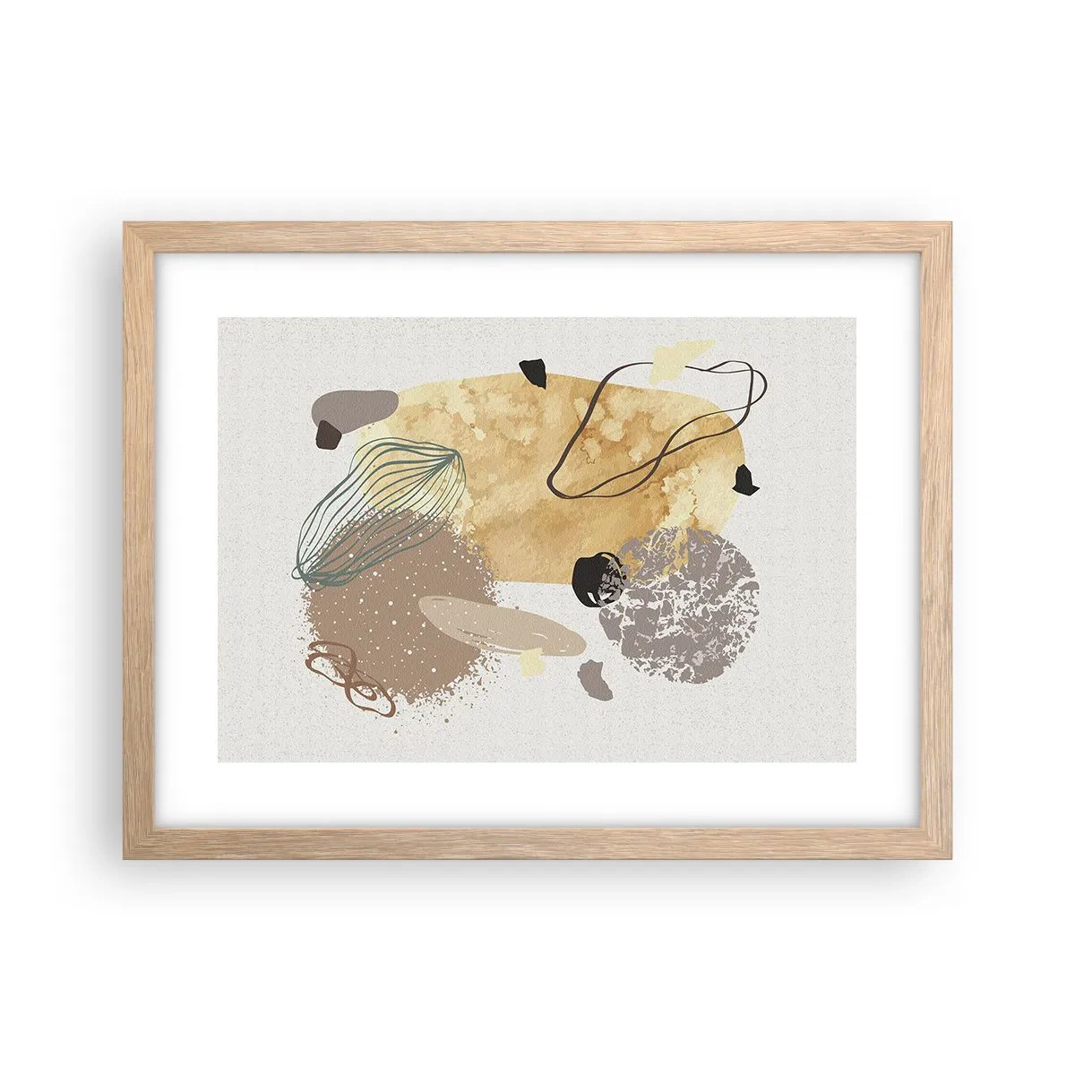Poster in light oak frame - Applied Splashing - 40x30 cm