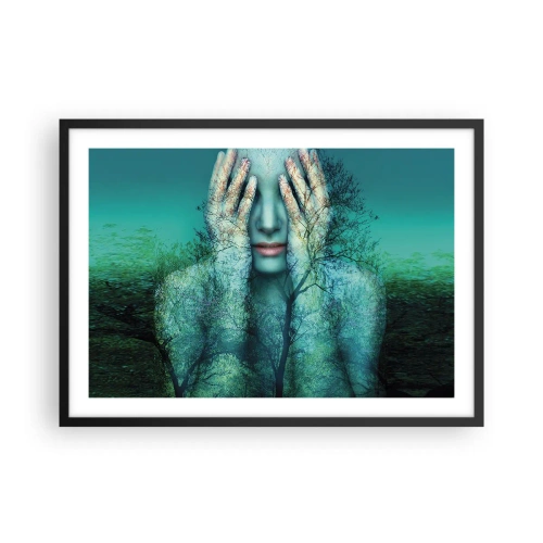 Poster in black frame - Submerged in Blue - 70x50 cm