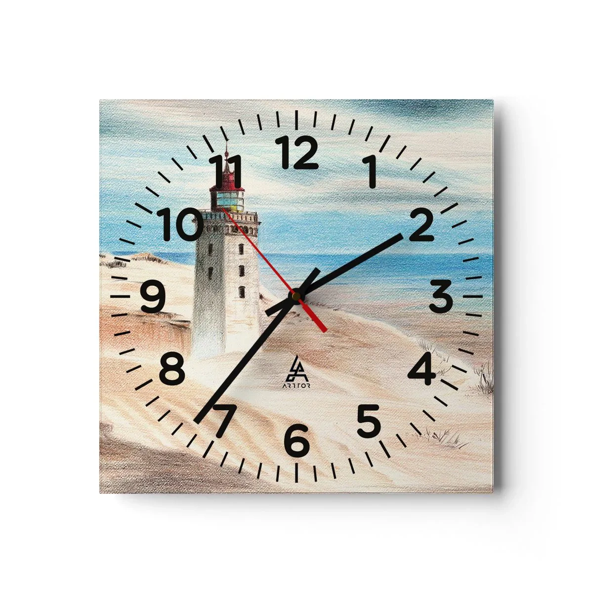 Wall clock - Clock on glass - Always Staring at the Sea - 40x40 cm