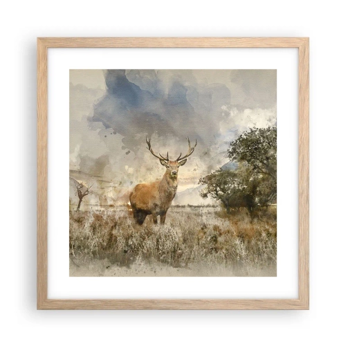 Poster in light oak frame - Dignity - Strength - Majesty - 40x40 cm