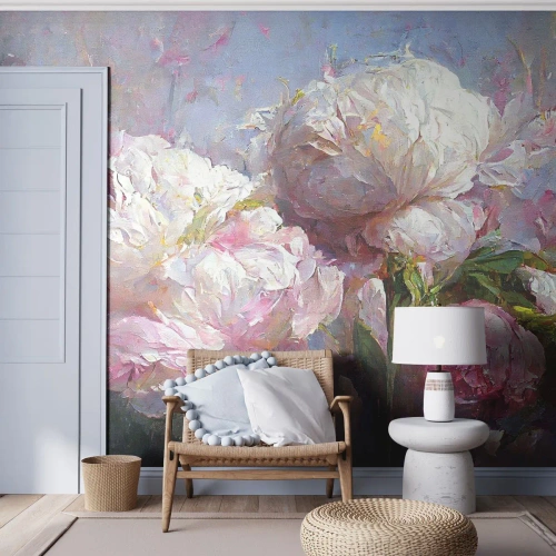 Photo Wallpaper Standard Eco - Bouquet Bubbling with Life - Flowers, Peonies, Classicism - 150x105 cm