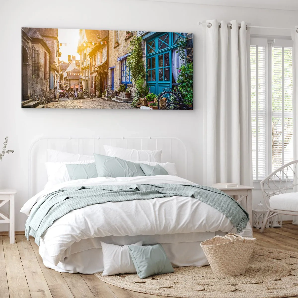 Canvas picture - White Spirit of a Town - 90x30 cm
