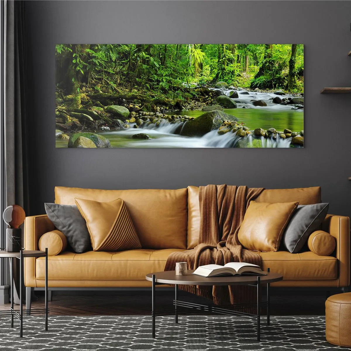Glass picture - Swimming in the Sea of Green - 160x50 cm