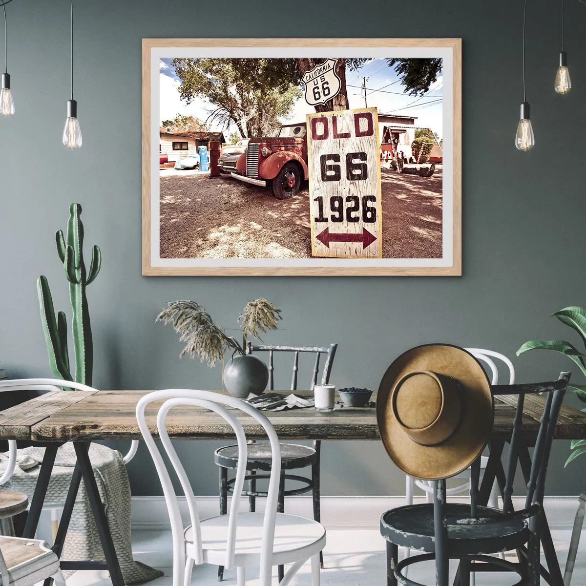 Poster in light oak frame - Legend of an American Province - 100x70 cm