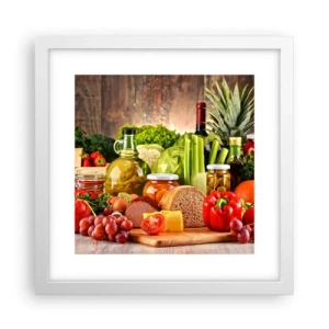 Poster in white frmae - Smoked, Baked, Marinated - 30x30 cm